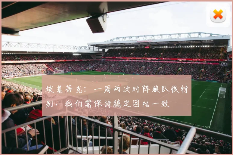 埃基蒂克：一周两次对阵狼队很特别，我们需保持稳定团结一致